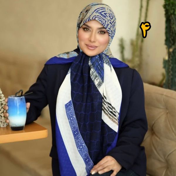 روسری نخ ژاکارد گارزا قواره بزرگ