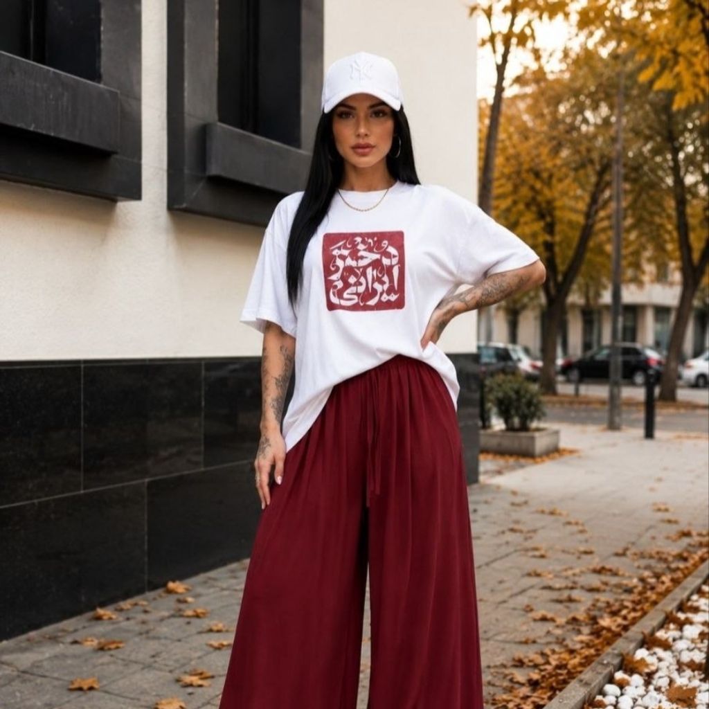 قیمت ارزان ست تیشرت باکسی و شلوار بگ top brand