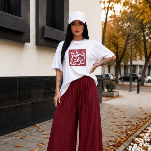ست تیشرت باکسی و شلوار بگ top brand