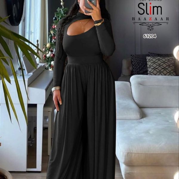 ست کراپ شلوار پبله دار Slim