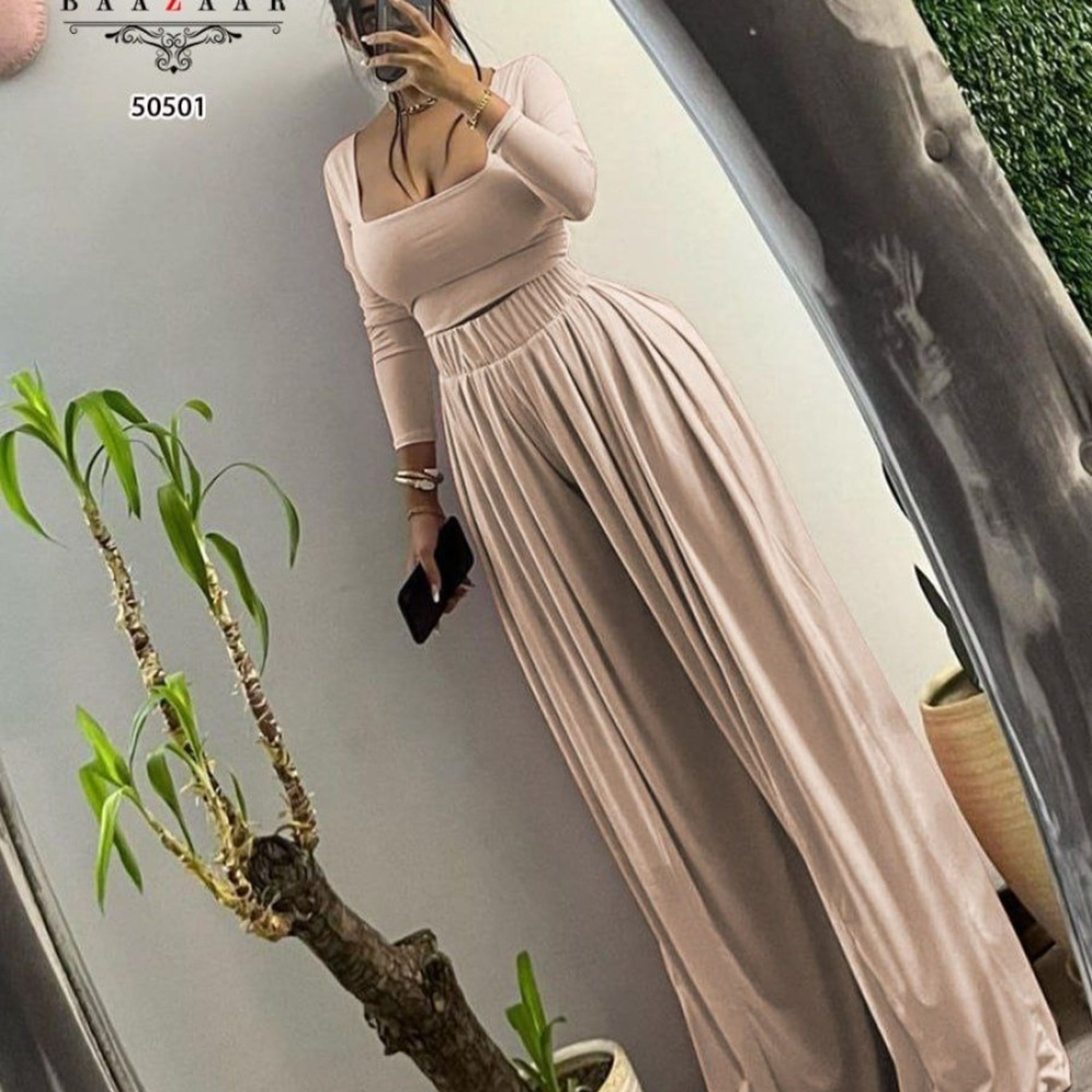 قیمت ارزان ست کراپ شلوار پیله دار Slim