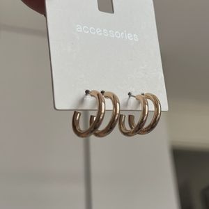 خرید اینترنتی قیمت دو جفت گوشواره حلقه ای مدل مینیمال