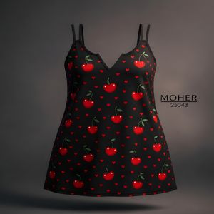 خرید اینترنتی قیمت لباس خواب سایز بزرگ طرح گیلاس قلبی