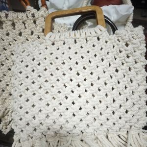 خرید اینترنتی کیف مکرومه مدل فندقی