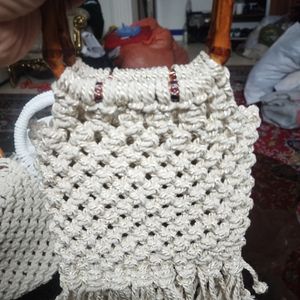 خرید اینترنتی کیف مکرومه مدل فندقی