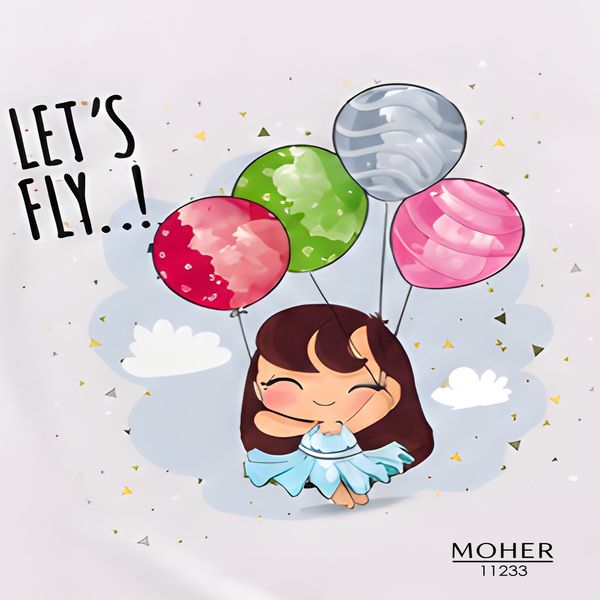 تیشرت باکسی سایز بزرگ طرح دختر Let’s Fly