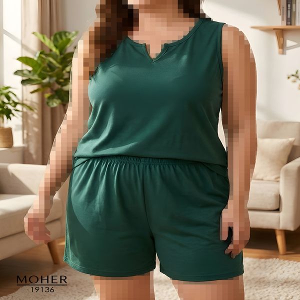 ست کراپ و شورت زنانه سایز بزرگ