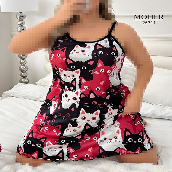 لباس خواب سایز بزرگ طرح گربه