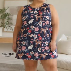 خرید اینترنتی قیمت تونیک آستین‌حلقه‌ای سایز بزرگ طرح باغ