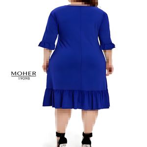 خرید اینترنتی قیمت پیراهن سایز بزرگ زنانه رنگ آبی کاربنی