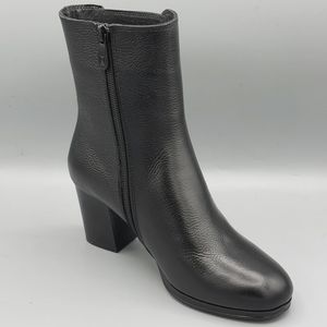 قیمت نیم بوت پاشنه دار زنانه چرم طبیعی کد 1294 رنگ مشکی سایز 36 تا 41