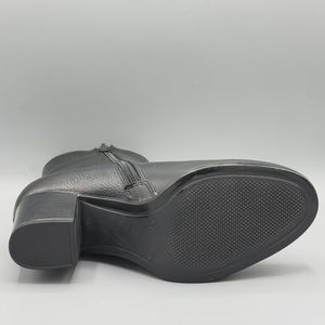 فروش اینترنتی نیم بوت پاشنه دار زنانه چرم طبیعی کد 1294 رنگ مشکی سایز 36 تا 41
