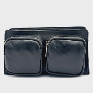 کیف دوشی زنانه چرم طبیعی مدل دو جیب کد 3077
