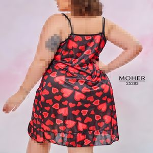 خرید اینترنتی قیمت لباس خواب زنانه سایز بزرگ طرح قلب