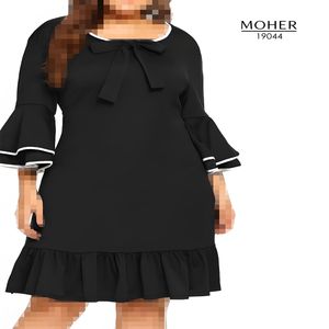خرید اینترنتی قیمت پیراهن زنانه سایز بزرگ مشکی طرح کلاسیک
