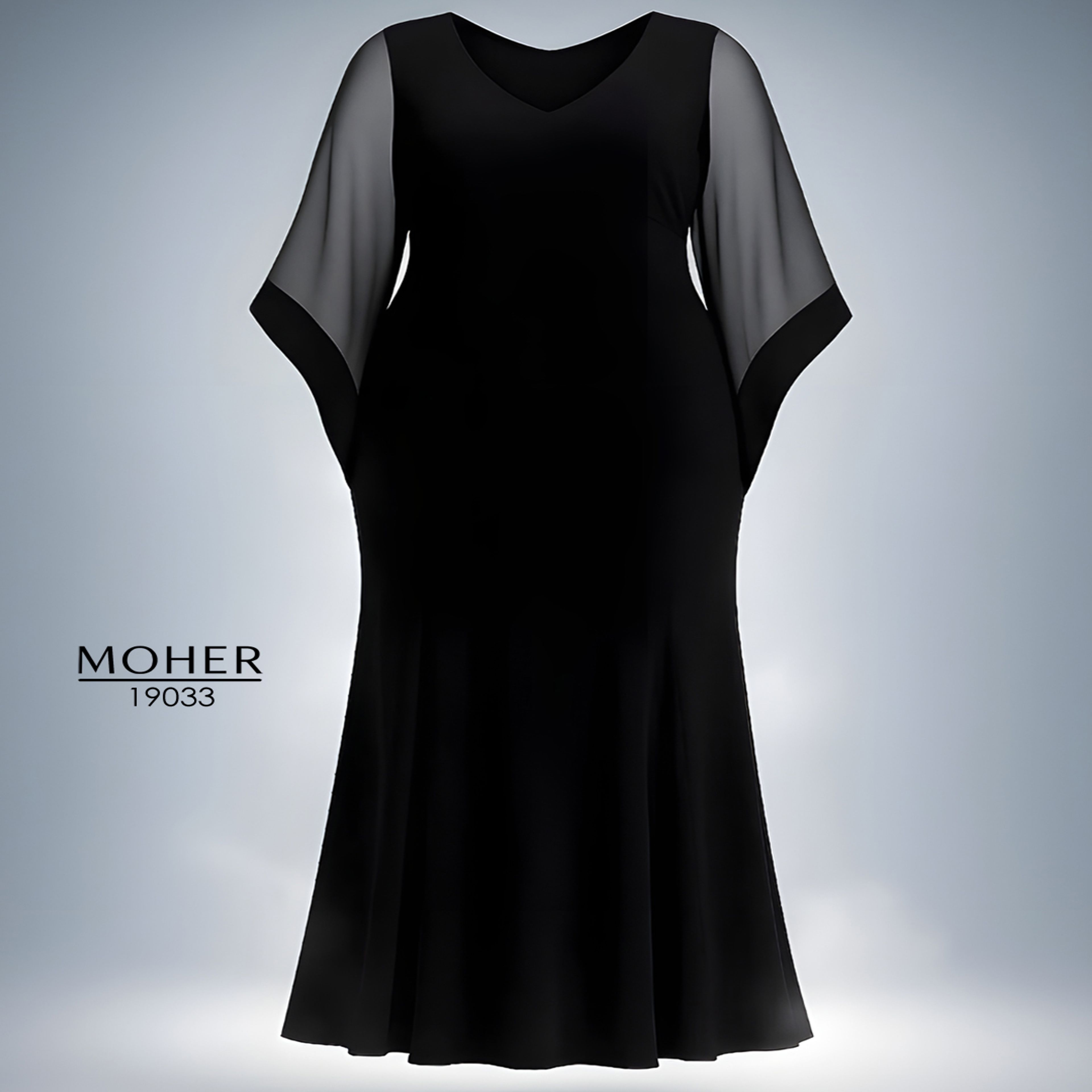 خرید اینترنتی قیمت پیراهن مجلسی مشکی زنانه سایز بزرگ با آستین شیفون