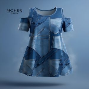 تونیک زنانه سایز بزرگ با طرح جین