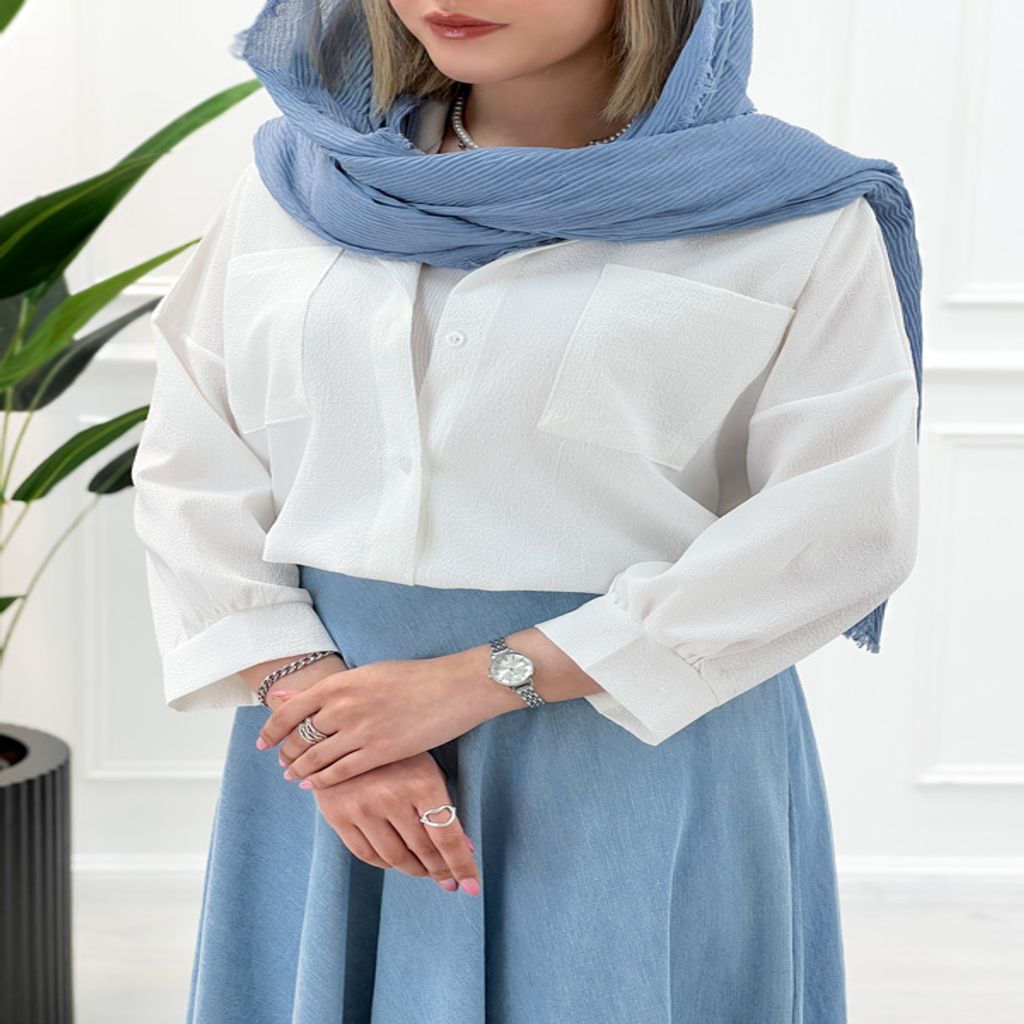 خرید اینترنتی قیمت شومیز آستین بلند زنانه رونیکا - سفید