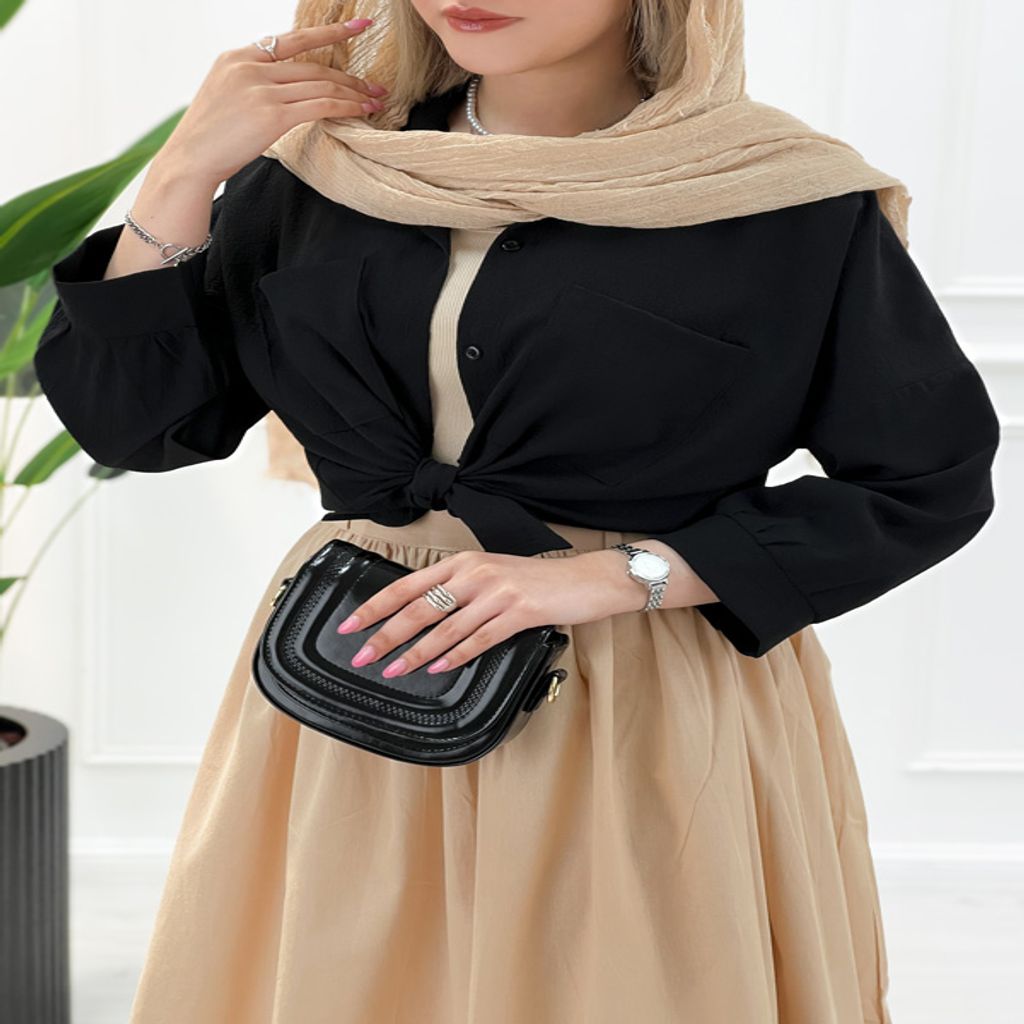 خرید اینترنتی قیمت شومیز آستین بلند زنانه رونیکا - مشکی