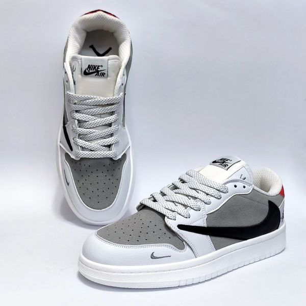 کتانی ترند نایک جردن تراویس استاسی سفید طوسی Jordan Travis Stussy