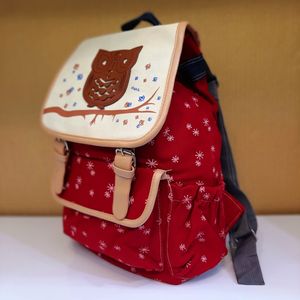 فروش اینترنتی کوله پشتی طرح جغد قرمز