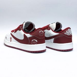 فروش اینترنتی کتانی ترند نایک جردن تراویس استاسی سفید زرشکی Nike Jordan Travis Stussy