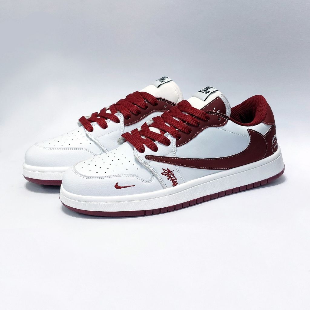 قیمت کتانی ترند نایک جردن تراویس استاسی سفید زرشکی Nike Jordan Travis Stussy
