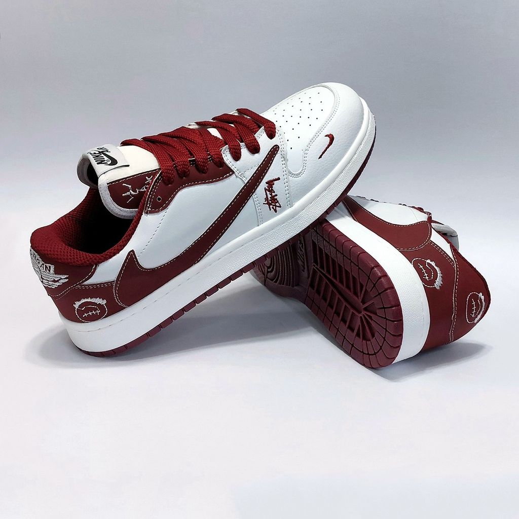خرید انلاین کتانی ترند نایک جردن تراویس استاسی سفید زرشکی Nike Jordan Travis Stussy