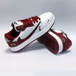 خرید انلاین کتانی ترند نایک جردن تراویس استاسی سفید زرشکی Nike Jordan Travis Stussy