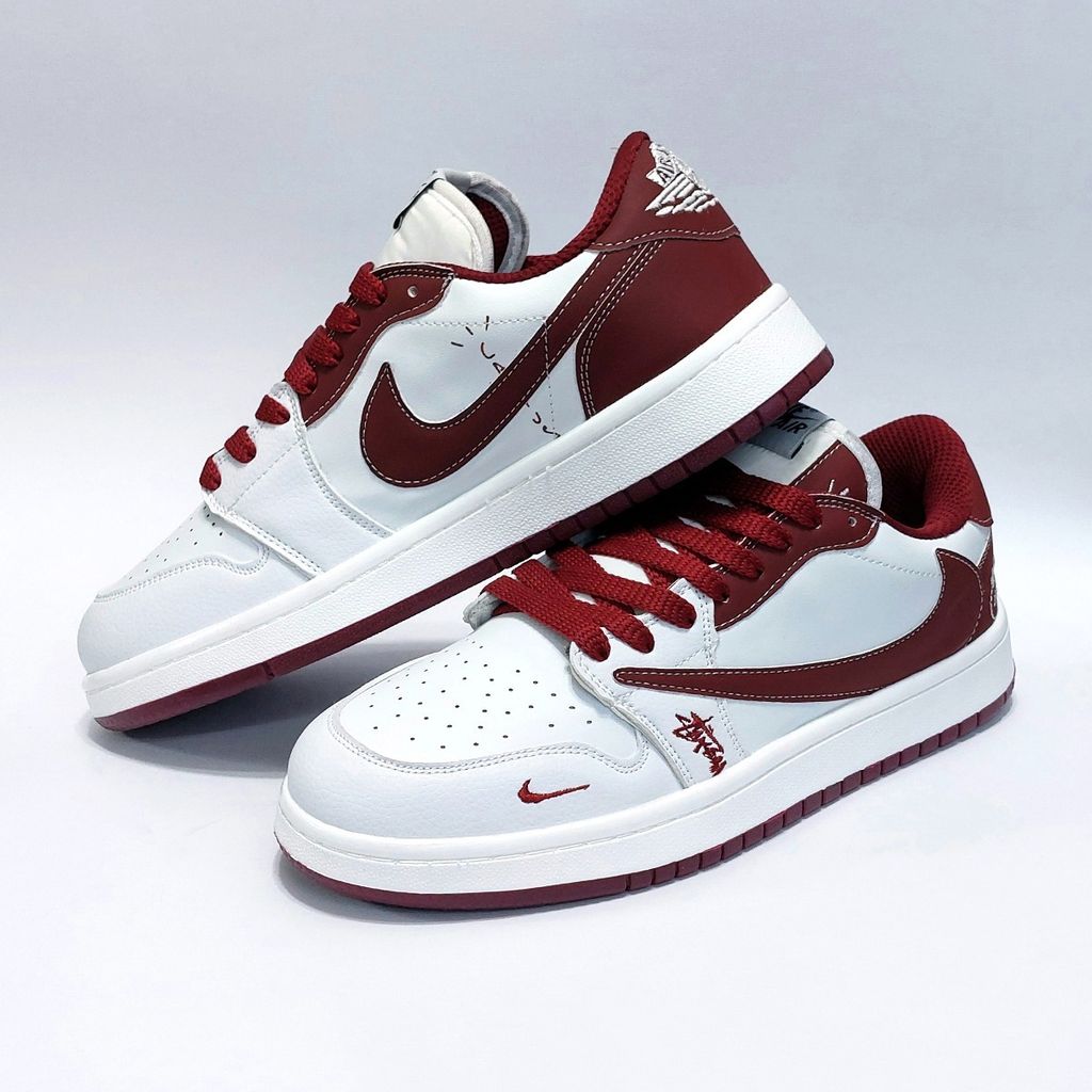 خرید انلاین کتانی ترند نایک جردن تراویس استاسی سفید زرشکی Nike Jordan Travis Stussy