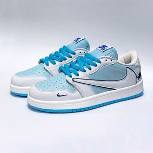 فروش اینترنتی کتانی ترند نایک جردن تراویس استاسی سفید آبی Nike Jordan Travis Stussy