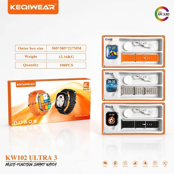 ساعت هوشمند KEQIWEAR مدل KW102 Ultra 3