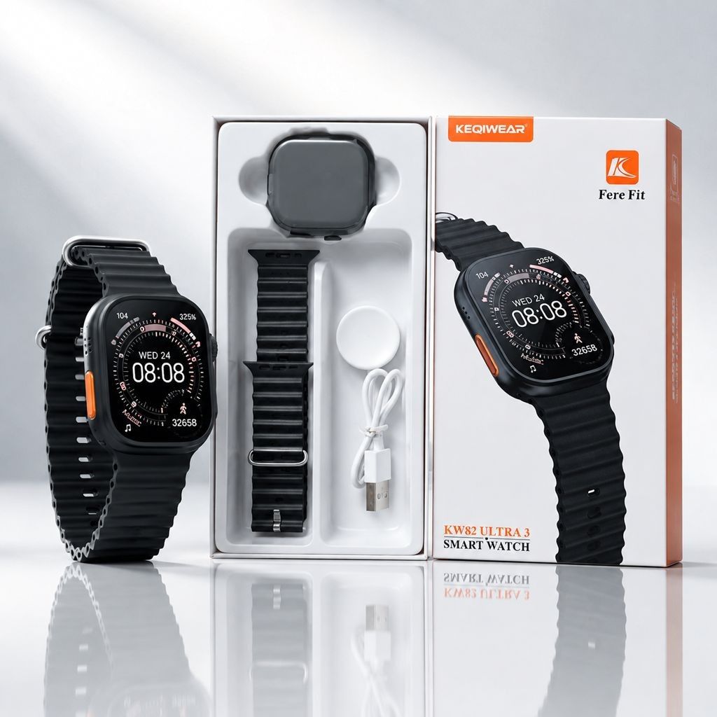 قیمت ارزان ساعت هوشمند Keqiwear مدل Kw82 Ultra3