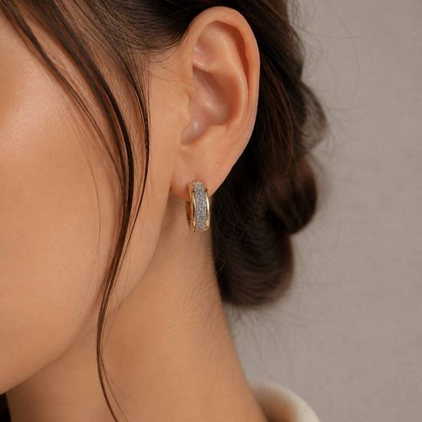پک گوشواره‌های حلقه‌ای طلایی