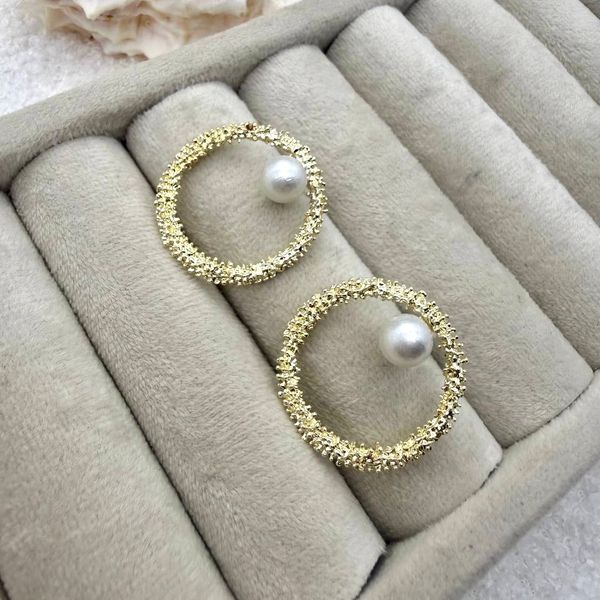 گوشواره خاویاری نقره ای با مروارید