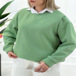 بلوز دورس یقه گرد زنانه سبز تنخور آزاد