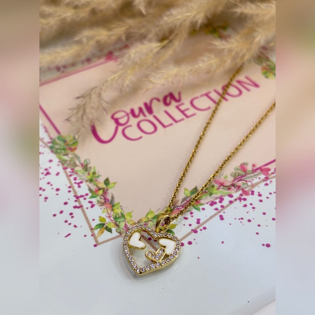 خرید انلاین گردنبند قلب نگین مخراج