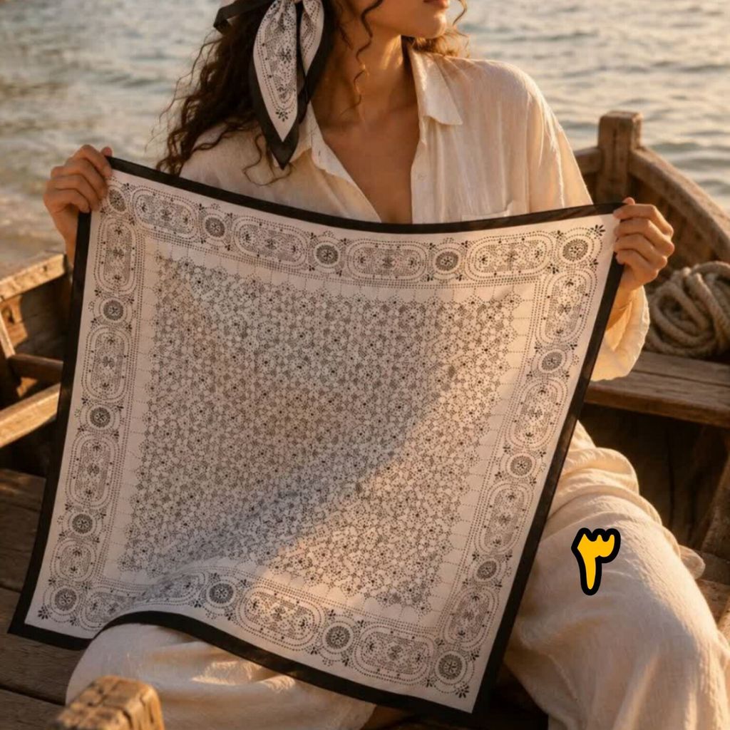 خرید اینترنتی مینی اسکارف ابریشم توییل وارداتی