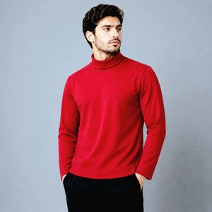 بلوز یقه اسکی قرمز ساده پاییزه