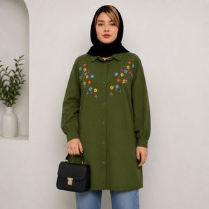 تونیک زنانه رنگ سبز لجنی فری سایز از 40تا46