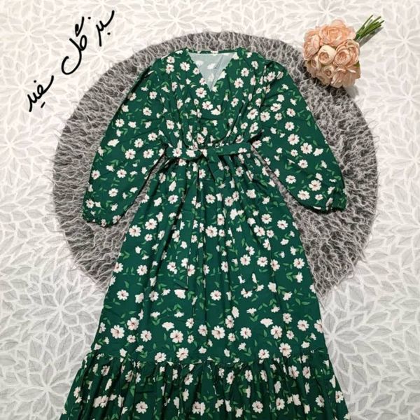 پیراهن چین دار گلی
