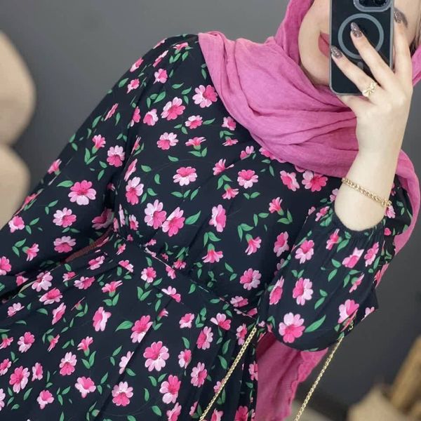 پیراهن چین دار گلی