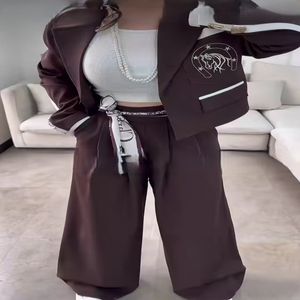 خرید اینترنتی قیمت کت کراپ مغزی دوزی و شلوار بگ مغزی دوزی کد 1046