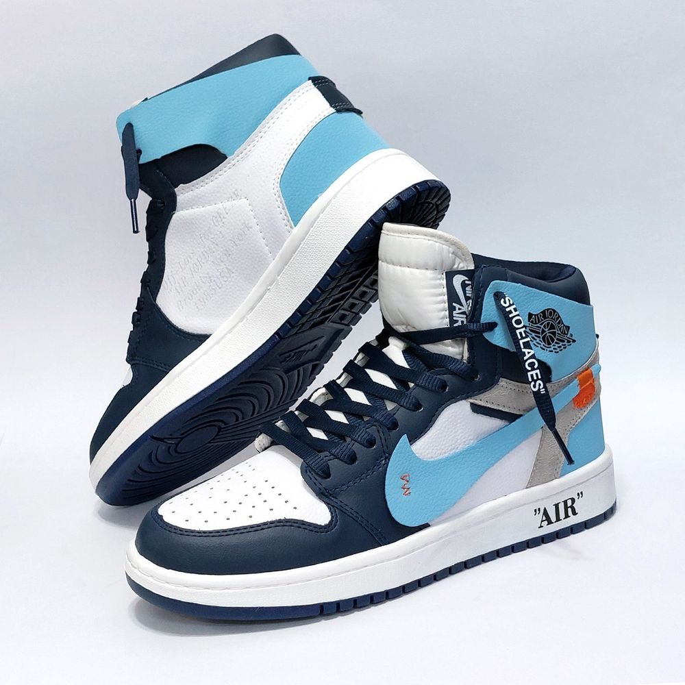 خرید انلاین کتانی ساقدار نایک جردن وان آف وایت آبی Nike Jordan Off White
