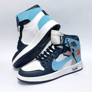 خرید انلاین کتانی ساقدار نایک جردن وان آف وایت آبی Nike Jordan Off White