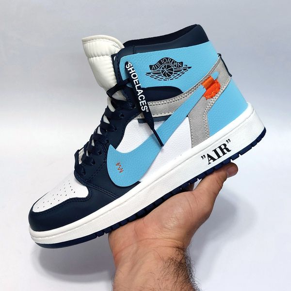 کتانی ساقدار نایک جردن وان آف وایت آبی Nike Jordan Off White