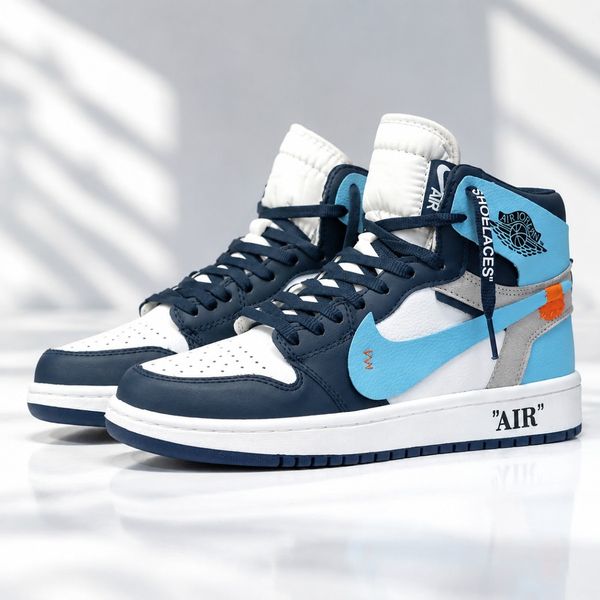 کتانی ساقدار نایک جردن وان آف وایت آبی Nike Jordan Off White