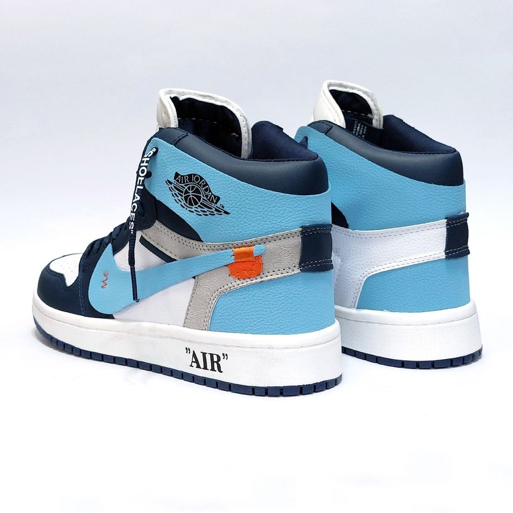 خرید اینترنتی کتانی ساقدار نایک جردن وان آف وایت آبی Nike Jordan Off White