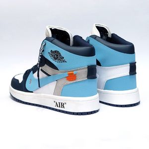 خرید اینترنتی کتانی ساقدار نایک جردن وان آف وایت آبی Nike Jordan Off White