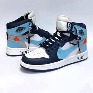 خرید انلاین کتانی ساقدار نایک جردن وان آف وایت آبی Nike Jordan Off White